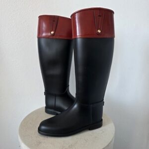 Burberry Tangerine Equestrian Bridle Rainboot